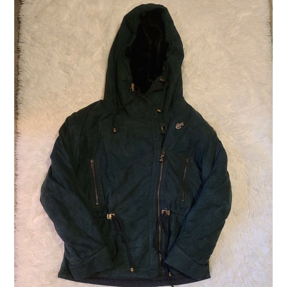 Vintage SKEA Women Ski Snow Winter Insulated Peplin Jacket 80s 90s Velour Size 4